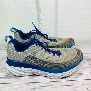 Hoka One One Bondi 6 Frost Gray/Vapor Blue Runnjng Sneakers Men’s Sz 9 Comfort